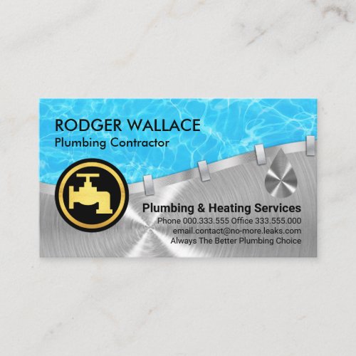 Blue Water Surface Silver Pipe Business Card