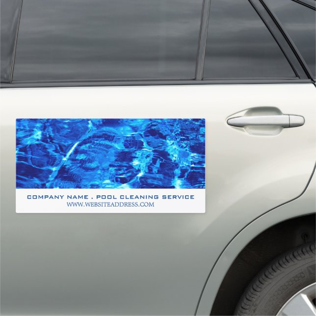 Blue Water, Swimming Pool Cleaning Service Car Magnet (In Situ)