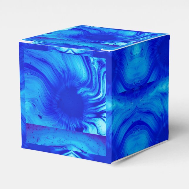 Blue Water Swirl Favor Boxes (Front Side)
