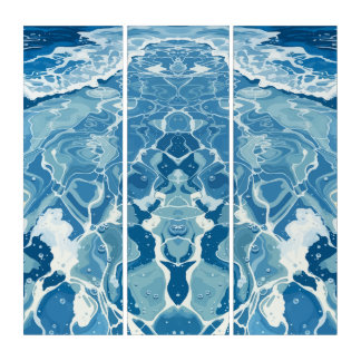 Blue Water Texture  Triptych