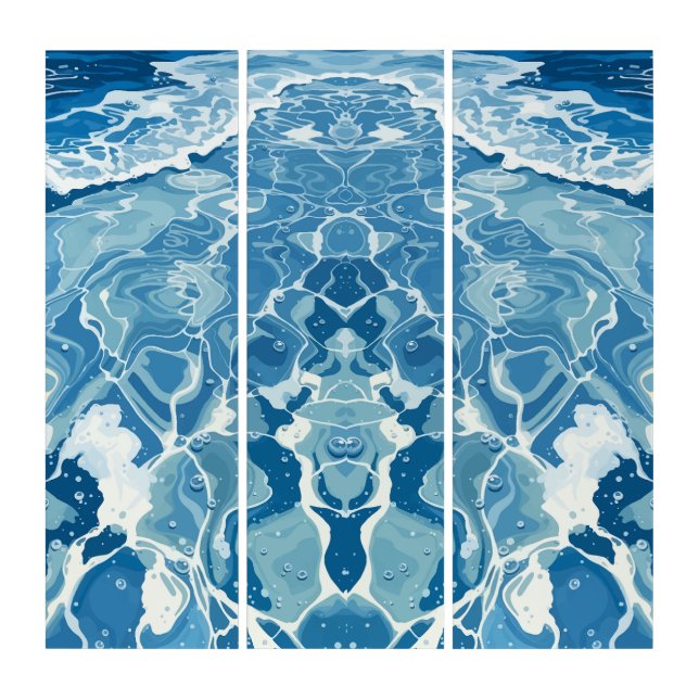 Blue Water Texture  Triptych (Front)
