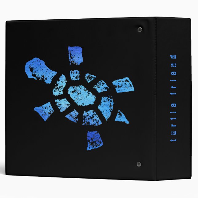 Blue Water Turtle 2" 3 Ring Binder (Back/Spine)