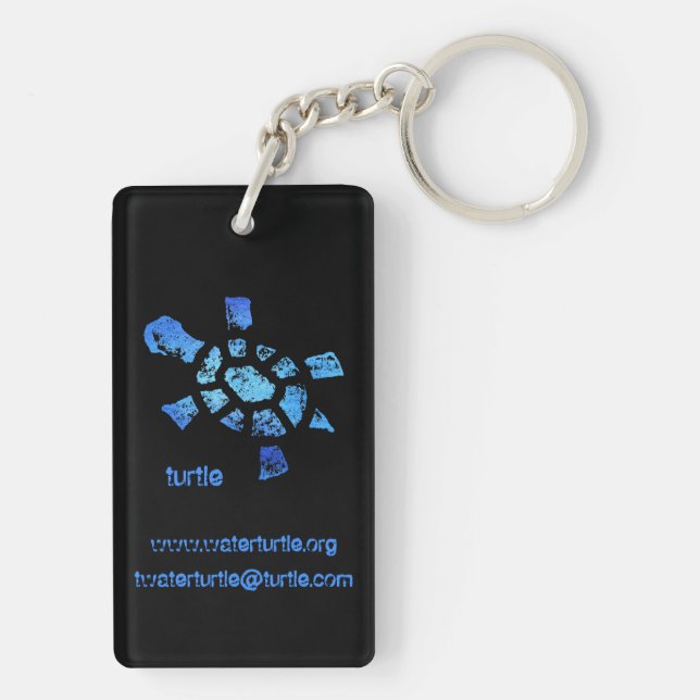 Blue Water Turtle Keychain (Back)