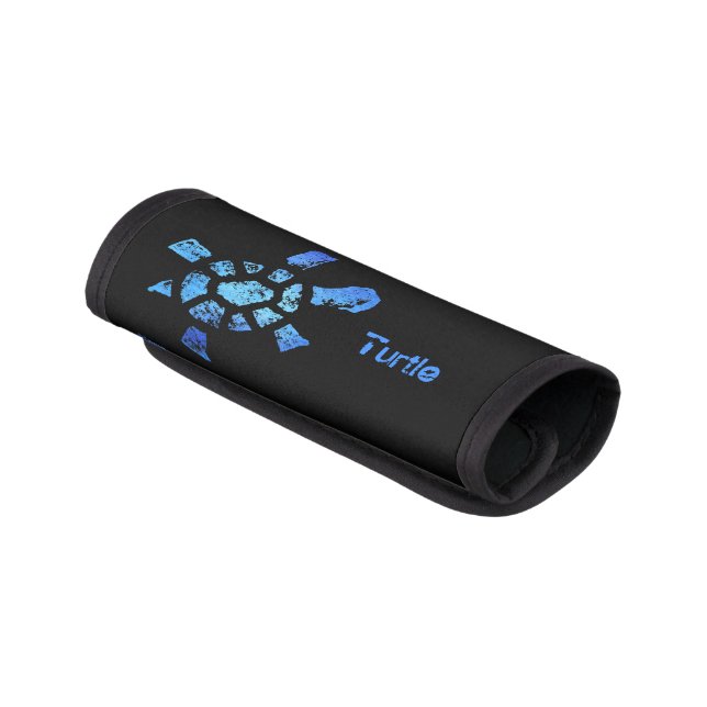 Blue Water Turtle Luggage Handle Wrap (Angled)