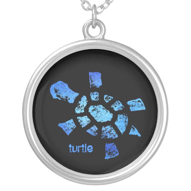 Blue Water Turtle Necklace (Front)