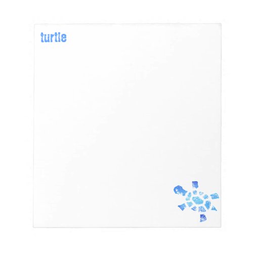 Blue Water Turtle Notepad
