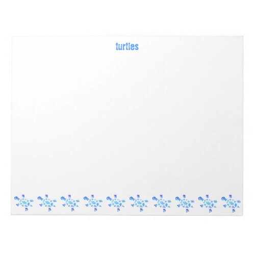 Blue Water Turtles Notepad