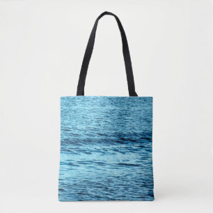Blue water wave abstract backgroundabstract, aqua, tote bag