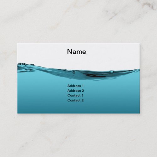 Blue water wave business card template