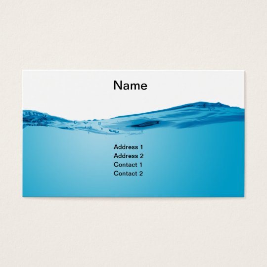 Blue water wave business card