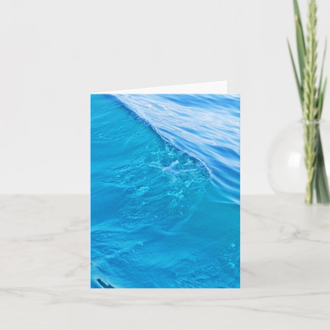 Blue water wave note card (Front)