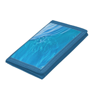 Blue water wave trifold wallet