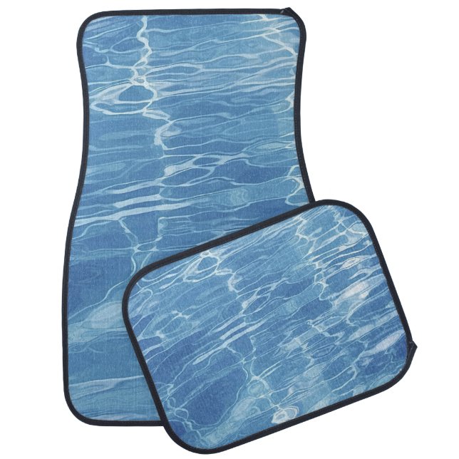 Blue Water Waves Set of Car Mats (Set)