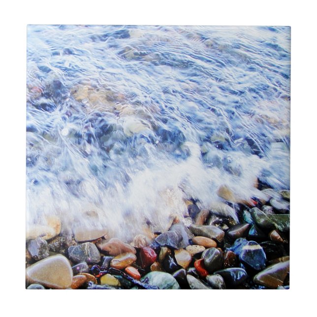 Blue water waving ceramic tile (Front)
