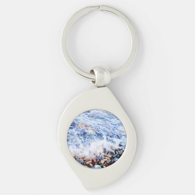 Blue water waving keychain (Front)