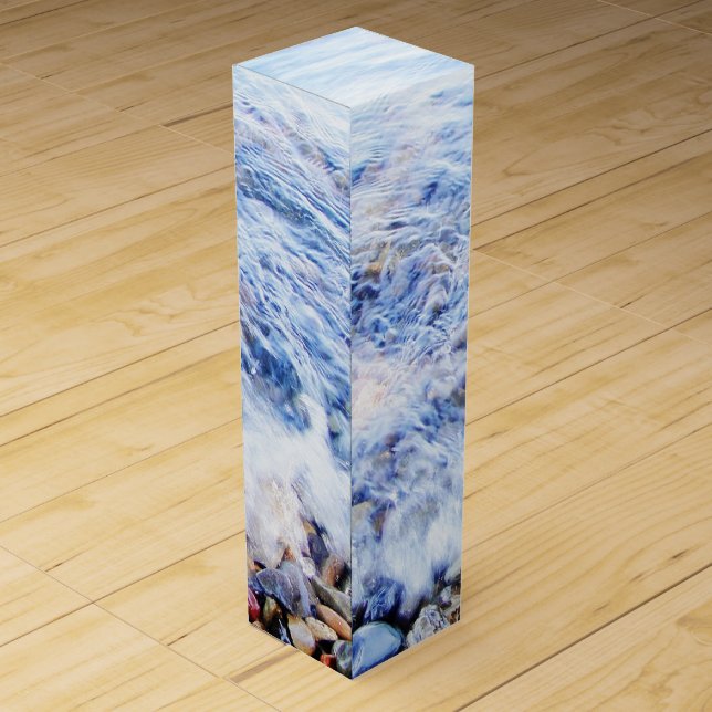 Blue water waving wine box (Back)