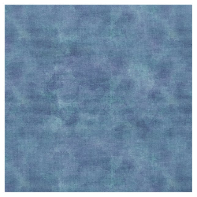 Blue Watercolor Abstract Clouds Pattern Fabric (Close Up)