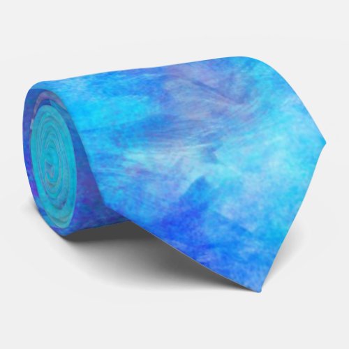 Blue Watercolor Abstract Design Tie