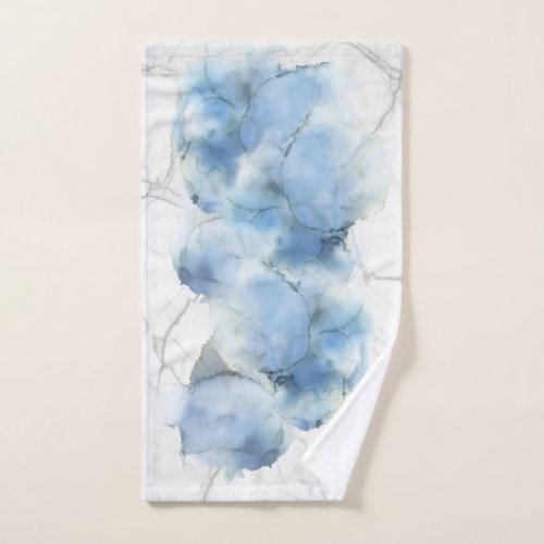 Blue Watercolor Abstract Hand Towel