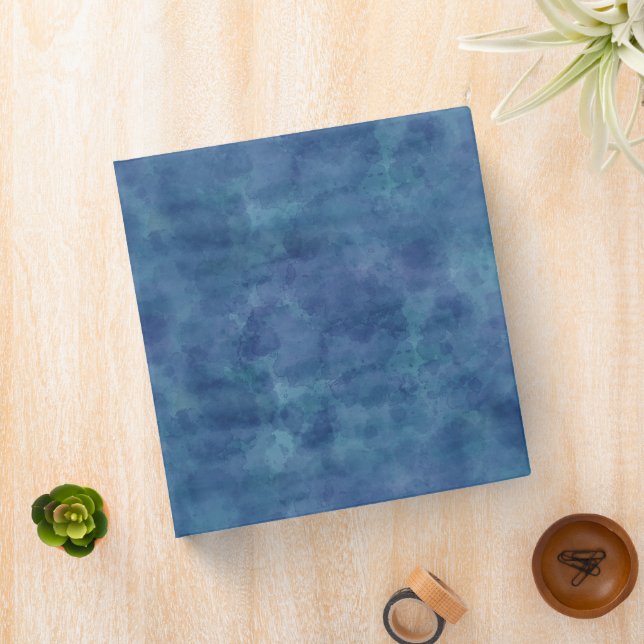 Blue Watercolor Abstraction  3 Ring Binder (In Situ)