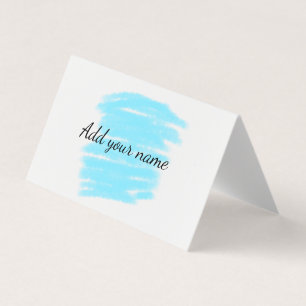 Blue watercolor add name text message here throw business card