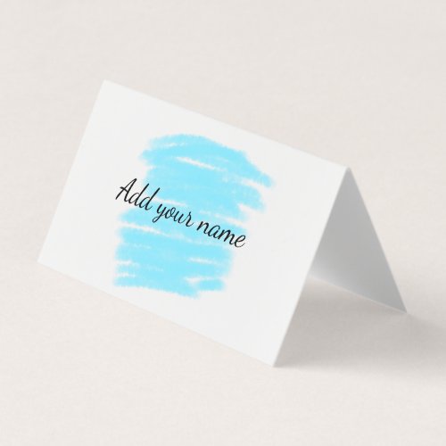 Blue watercolor add name text message here throw  business card