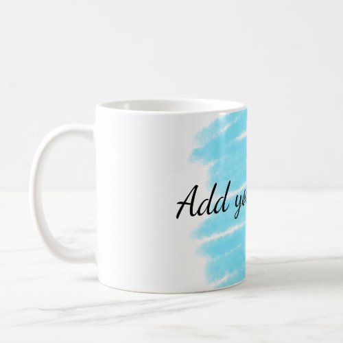 Blue watercolor add name text message here throw  coffee mug