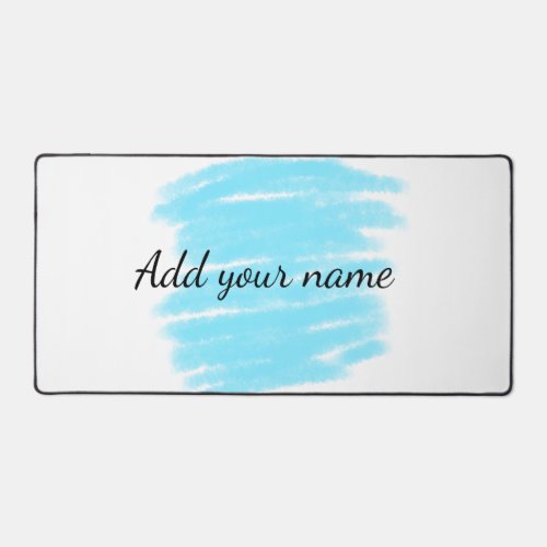 Blue watercolor add name text message here throw  desk mat