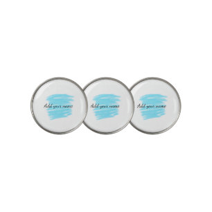 Blue watercolor add name text message here throw golf ball marker