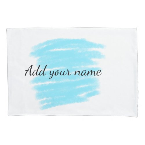 Blue watercolor add name text message here throw  pillow case