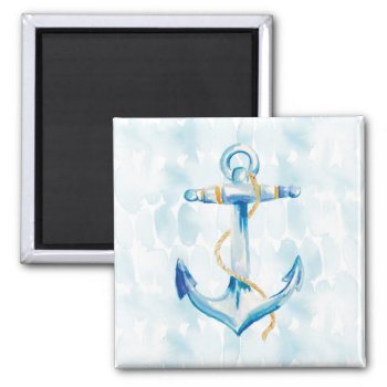 Blue Watercolor Anchor Magnet by wildapple at Zazzle