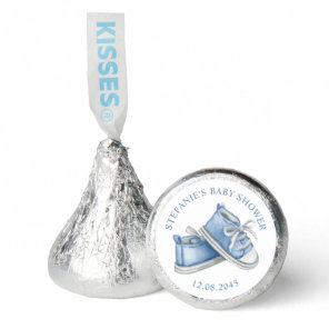 Blue Watercolor Baby Booties Baby Shower Hershey®'s Kisses®