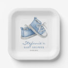 Blue Watercolor Baby Shoes It's a Boy Baby Shower