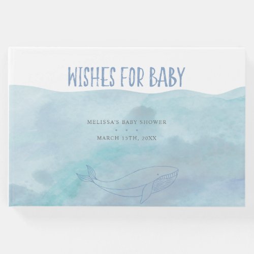Blue Watercolor Baby Shower  Nautical Guest Book
