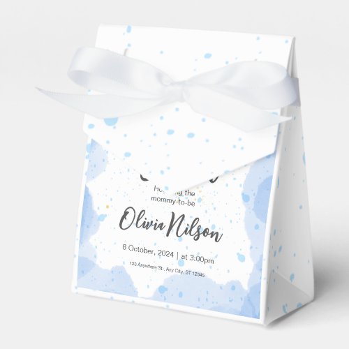 Blue Watercolor Baby Shower  Oh Boy Baby Shower Favor Boxes