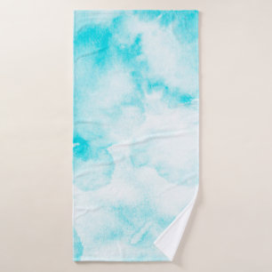 Blue watercolor background bath towel
