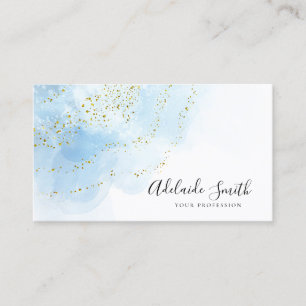 blue watercolor background business card