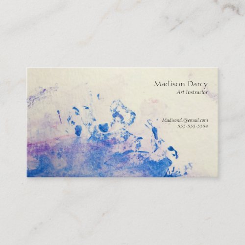 Blue watercolor background business card
