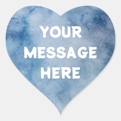 Blue Watercolor background _ Customize your own  Heart Sticker