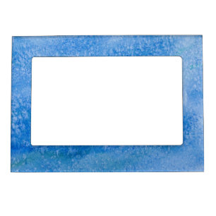 Blue Watercolor Background Magnetic Picture Frame