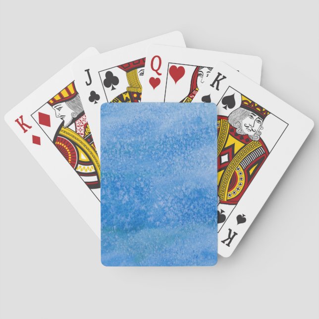 Blue Watercolor Background Poker Cards (Back)
