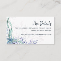 Blue Watercolor Beach Wedding Website Details Enclosure Card