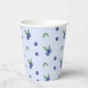 Blue Watercolor blueberry berry sweet birthday  Paper Cups