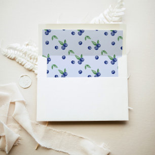 Blue Watercolor blueberry berry sweet Envelope Liner
