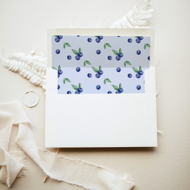 Blue Watercolor blueberry berry sweet Envelope Liner (Creator Uploaded)