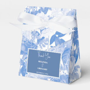 Blue Watercolor Botanical Florals Wedding Favor Boxes