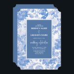 Blue Watercolor Botanical Florals Wedding Invitation<br><div class="desc">This design features beautiful blue illustrations of vintage botanical garden flowers. The wedding text is framed with a matching blue frame. This blue floral design creates an elegant rustic floral country garden feel. Elegant wedding invitation design with modern elements. Matching wedding stationery items and other wedding invite formats are also...</div>