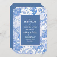 Blue Watercolor Botanical Florals Wedding