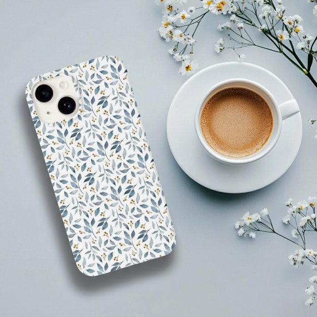 Blue Watercolor Botanical Pattern  Case-Mate iPhone Case (Creator Uploaded)