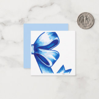 Blue Watercolor Bow Enclosure Card
